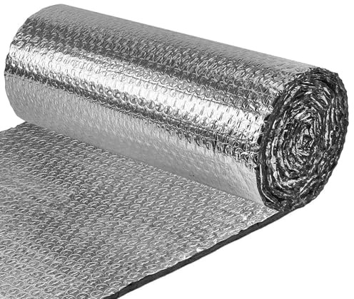 MZQMK Aluminisierte Isolierfolie Dämmfolie Doppelte Alu-Luftpolsterfolie Dachisolierung Isolierungsfolie Wärmehaltung(10MM)