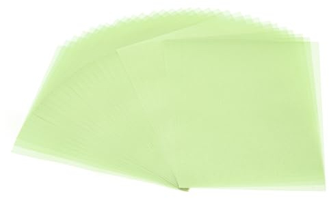 PATIKIL 40 Blätter Pergamentpapier 14 x 10.8cm, Transparentpapier Bedruckbar Pergamentpapier 100GSM für Einladungen Laser Tintenstrahldruck Kartenherstellung Basteln Nachverfolgung, Grün