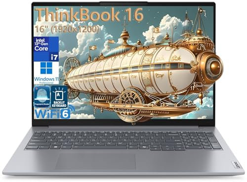 Lenovo ThinkBook 16 Ordinateur portable professionnel FHD+ 16, 13e génération, Intel 14 cœurs i7-13700H, 32 Go de RAM DDR5, SSD PCIe de 1 To, WiFi 6, Thunderbolt 4, rétroéclairage, lecteur
