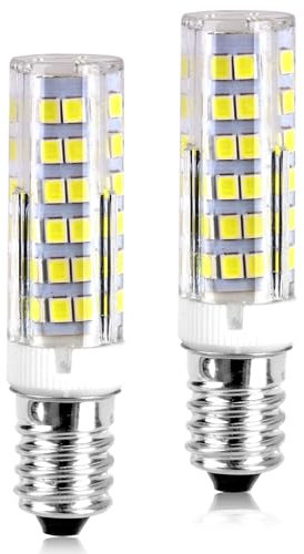 E14 LED Light Bulb Cooker Hood Bulbs Cool White/Warm White Dimmable Bulb SES Small Screw Light Bulb 6000K,5W (50W Halogen Equivalent) for Fridge, Extractor Fan,AC220-240V,2 Packs, Energy Class E