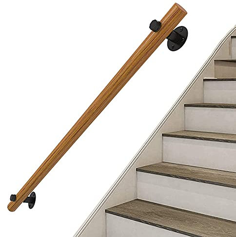 Escalier en bois massif pour intérieur/extérieur, 390 cm de sécurité pour couloirs, lofts et salles de bains – Solution de sécurité durable et élégante