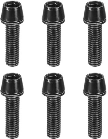 sourcing map 6pcs Bike Disc Brake Caliper Bolts M5 x 18mm Hex Bicycle MTB Disc Brake Caliper Adapter Screws Bolts for Road Mountain Bike BMX, Black