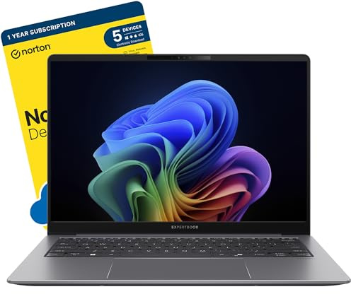 ASUS ExpertBook P5 AI-Business Laptop (Intel Core Ultra 7 258V, 32 GB LPDDR5x-SDRAM, 1 TB SSD, 14'' 2.5K, Backlit, Fingerprint reader, Wi-Fi 6E, Windows 11 Pro) includes Norton 360 Deluxe Antivirus
