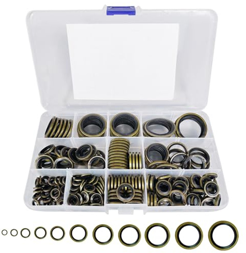 269 Pcs Bonded Seal Washers Kit - Oil Drain Plug Gaskets, Dowty Seals Metal Rubber Sealing Rings & Crush Washers Assortment for Car, Truck, Engine Oil Crush Washerss (M5 - M24)