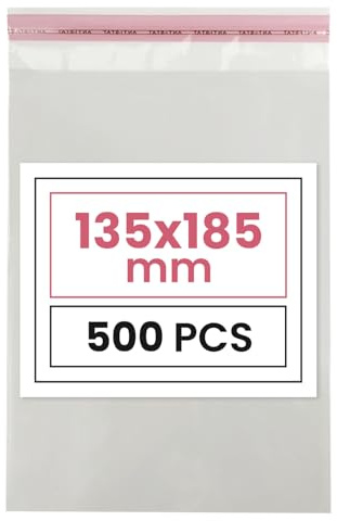 Netuno 500 PP pochettes plastique transparente autocollantes 13,5x18,5 cm | pochettes plastiques PP · sachets cellophane transparents pour cartes, photos, bijoux, bonbons, loisirs créatifs & cadeaux