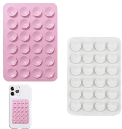 GNALIA Ventosa Movil 2 Piezas, Soporte Silicona Con Ventosa Para Teléfono 8X5.5Cm, Manos Libres Para Ducha Tiktok Selfies