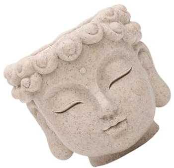 CHIZISX Dekorativer Buddha-Pflanzgefäß aus Kunstharz, moderner Buddha-Pflanztopf für Sukkulenten, Innen- und Außenbereich, Dekoration für drinnen und draußen