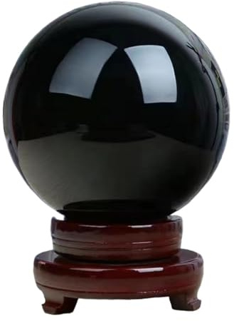1 pieza de 20 mm de obsidiana negra, esfera de cristal, piedras mágicas for decoración del hogar sin base