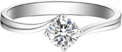 Wycian Damenring Diamant Wedding Rings White Gold Women 14CT mit 0,3 CT Rundem Diamanten Größe 56 (17.8) Massiv, Nicht Plattiert Modern Engagement Schmuck