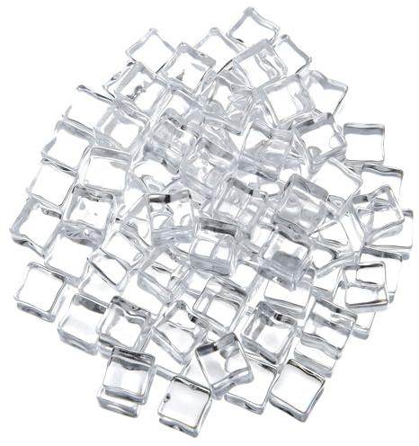 Xinjoduz 100 PCS Lifelike Simulation Acrylic Ice Cubes - Fake Clear Acrylic Plastic Ice Cubes for Home Decoration, Photography Props, and DIY Accessories