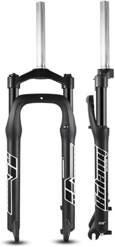 Forcella ammortizzata for mountain bike Fat Tire 20/26×4.0, escursione 100/110 mm, tubo dritto da 1-1/8, freno a disco, QR 9×135 mm, blocco manuale for bici elettrica da spiaggia innevata(20in)