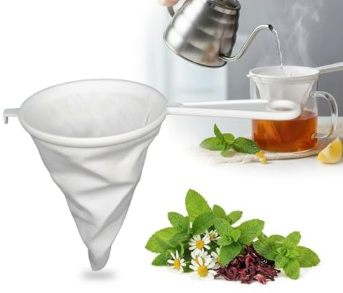 Colino da Cucina in Alluminio o Tessuto,con Manico, per Setaccio Farina, Tisane e Scolature (COLINO IN TESSUTO)