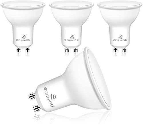 Enshine LED GU10 Spotlight Bulbs, Frosted, 7W (50W Halogen Equivalent), Warm White 3000K, 500 Lumen, Non-dimmable(Pack of 4)