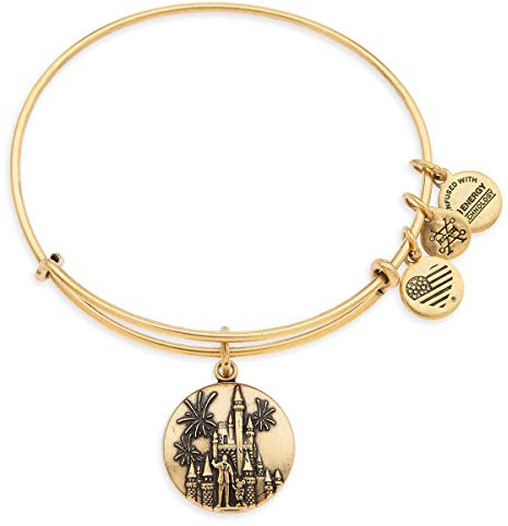 Alex and Ani Cinderella Castle with Walt Disney and Mickey Mouse Bangle Walt Disney World - Gold