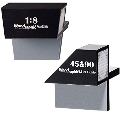 Woodraphic Schwalbenschwanzsägenführungsset - 1:8 & 45°/90° magnetisches Layoutwerkzeug für Tischlerei in Hartholz und Rahmen - CNC Aluminium Präzisionsmarker für Holzbearbeitungsprojekte