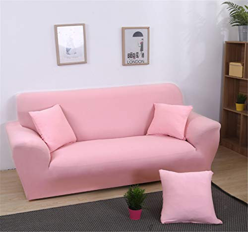 Odot Elastischer Sofabezug, Antirutsch Stretch Couchbezug Sesselbezug Weich Stretchhusse Stoff Möbelschutz Sofa (3 Sitze: 185-230cm,Rosa)