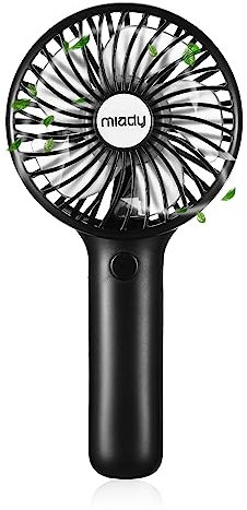 Miady 5000mAh Handheld Portable Fan(7-20 Hours Runtime), USB C Rechargeable Battery Operated 3 Speed Mini fan for Home Office Travel Outdoor and Camping