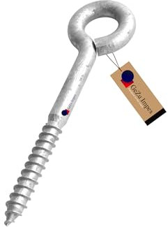 GeZu Impex® Boulon à oeil Galvanisé 300 mm boulons à anneau à œil à tige à vis fermée robuste