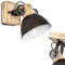 Wandleuchte Orny, Wandspot im Retro/Vintage Design, verstellbare Wandlampe aus Metall/Holz in Schwarz/Braun, 1-flammig, 1 x E27-Fassung, ohne Leuchtmittel
