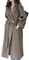 GL SUIT Wollmantel für Damen, einfarbig, doppelseitig, Kaschmirmantel, schmal, warm, lang, Wollmantel, Jacken, Oberbekleidung mit Gürtel, Braun, Größe M