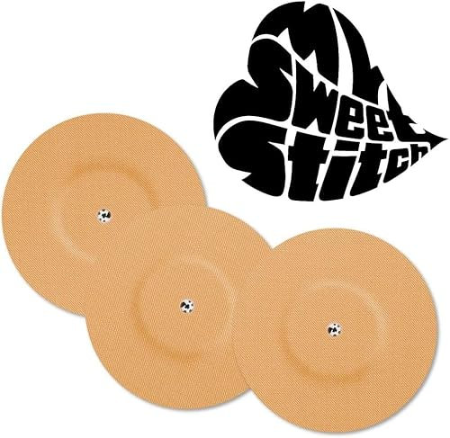 MySweetStitch - 25 x Freestyle Libre 1 & 2 Pflaster Rund mit Belüftungsloch, Overpatch Ø 65mm, wasserfest, atmungsaktiv, Made in Germany, Beige