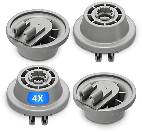 VIOKS Korbrollen 4 x Spülmaschinen-Rollen Korbrollenset Ersatz für Bosch 00611475 Siemens 611475 Küppersbusch 436718 Unterkorb-Rollen mit Rollenhalter Set für Unterkorb Spülmaschine Geschirrspüler