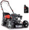 Scheppach Benzin Rasenmäher MS150-42 - 3,5PS | Schnittbreite 42cm | Radantrieb | Stahlgehäuse | Reinigungsfunktion | Mulchfunktion | 45L Korb | 7-stufige Höhenverstellung (25-75mm) | inkl. Motoröl