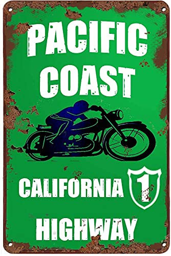 graman California 1 PCH Pacific Coast Highway Lustiges Metallschild Retro Wanddekoration für Bars, Restaurants, Cafés, Pubs, Schild Geschenk für Frauen und Männer, 20 cm x 30 cm, Metallschild CF-14