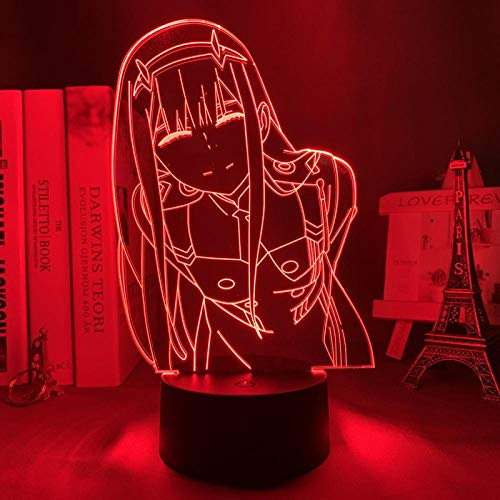 LED-Nachtlampe Zero zwei 3D-Illusion Licht Bett Tischlampe Raumdekor Anime Liebling in der Franxx Zero Zwei Kind Geburtstagsgeschenk-16 Farbe mit Fernbedienung