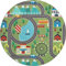 the carpet Happy Life Kinderzimmer, Kinderteppich, Spielteppich, Waschbar, Straßenteppich, Straße, Stadt, Auto, Rund, Grün, 160 cm