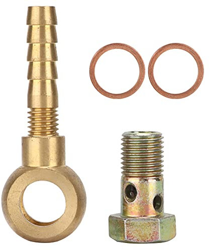 Tbest Turbo Banjo Bolt kit,Turbocharger Water Coolant Banjo Fitting Bolt Set M14x1.5 to 3/8in Hose Barb Adapter Kit Car Accessory