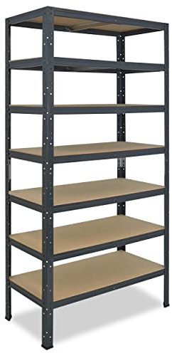 shelfplaza® 230x90x40cm HOME Scaffale metallo per carichi pesanti antracite con 7 ripiani con 125kg capacità di carico/Scaffali in metallo per garage come scaffali per ripostiglio o officina