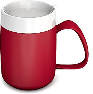Ornamin Becher mit Trink-Trick mit unauffälligem Trinkdeckel, rot