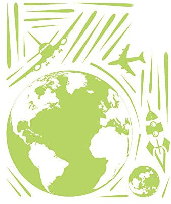GIVBRO Leuchtende Wandsticker im Flugzeug, Erde, Fensterbilder für Zuhause, Geschäft, Dekoration