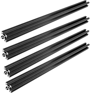 Euroharry 4 Stück 2020 V Typ Schwarz Europäischer Standard Eloxierte Linearschiene Aluminiumprofilextrusion für DIY 3D-Drucker und CNC-Maschinen (500mm, 2020 V Typ)