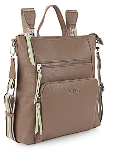 Lois - Mochila Pequeña para Mujer, Bolso Casual Antirrobo, Color Taupe