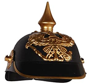 Thetru Kostüm Zubehör Soldat Helm Pickelhaube schwarz Karneval Fasching