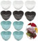 Silicone Cupcake Moulds Reusable 10pcs Silicone Moulds for Baking Mini Muffin Cases Silicone Cupcake Cases Baking Cups Small Cup Cake Cases (Heart)