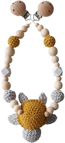 Kinderwagenkette Schildkröte gehäkelt (senf grau)