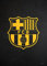 Displate Offiziell FC Barcelona MetallPoster Magnetische Befestigung Inklusive Lizenziert Bilder Hochwertiges Poster FC Barcelona - Crest - Crest yellow black Poster 67.5 cm x 48 cm