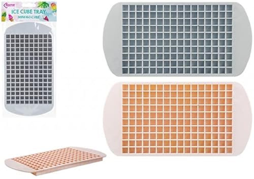 2 x Mini Ice Cubes Trays 160pc Grids Square Shaped Reusable Cube Holder for Freezing Silicone Ice Cube Water Juice Freezer Cocktail Maker