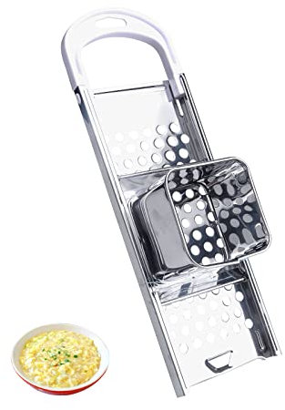 UOCAI Edelstahl Spätzlehobel, Spätzlesieb, Spätzlepresse mit Gummigriff aus hochwertigem Edelstahl,Spätzlereibe, Reibe, Schaber, Spülmaschinenfest