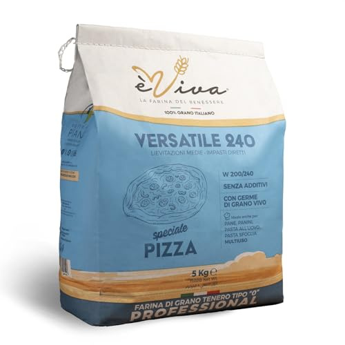 Agricola Piano – Versatile 240 | Weichweizenmehl Typ 550 kg 5 - Für neapolitanische Pizza - Natürliches italienisches Mehl ohne Zusatzstoffe, mit lebendem Weizenkeim - Auch ideal für Brot