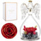 Miofula Ewige Rose Engel Geschenke für Frauen, Geburtstagsgeschenk für Mama, Ewige Blume Engel Glaskuppel, Echte Rose Geschenke für Mutter Oma Freundin zum Weihnachten Muttertag Valentinstag Jahrestag