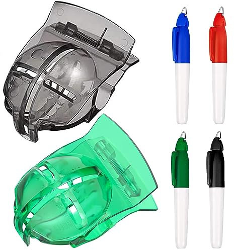 HREDZEO Golfball Alignment Tool,2 Pcs Golfball Ausrichtung Werkzeug Liner Kugelmarkierung Clips und 4 Pcs Golfball Linien Marker für Golf Zubehö