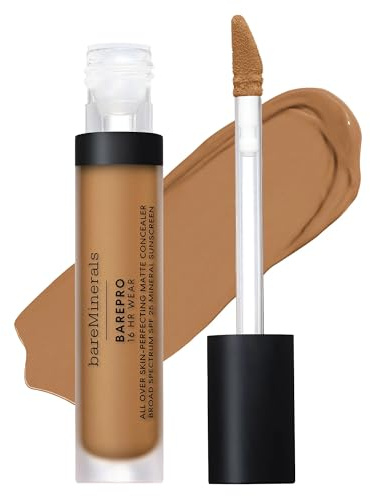 bareMinerals BAREPRO 16HR All Over Skin-Perfecting Natural Matte Concealer Mineral SPF 25 with Niacinamide, Conceals Dark Spots, Blemishes + Dark Circles Under Eyes, Safe for Sensitive Skin, Vegan