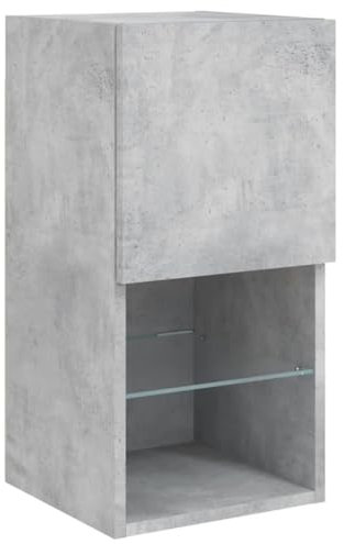 vidaXL Mobile TV con Luci LED Grigio Cemento 30,5x30x60 cm