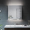 ELEGANT LED Mirror Cabinet with Bluetooth Bathroom Cabinet with Shaver Socket Black Double Door Wall Cabinets with Three-color Infinitely Dimmable and Demister Pad 630 x 650mm
