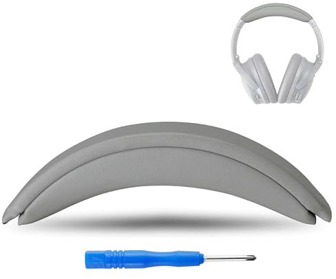 AHG Accessory House Global QC35 II Kopfbandkissen, kompatibel mit Bose QuietComfort 35 Kopfhörern (grau) – einfaches Clip-on-Design, hochwertiges PU, flexiweicher hochdichter Schaumstoff