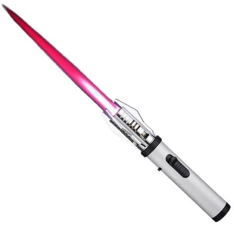 Lightsaber Kitchen Cooking Lighter, Torch Lighter Adjustable Red Flame, Professional Gift for Chef, Windproof Blow Torch, Men's Gifts (Color : Silver)